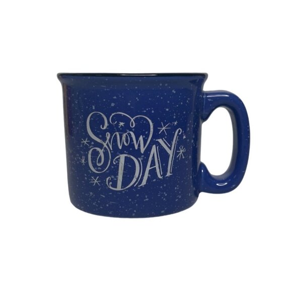 Coffee Hot Chocolate Mug Blue Snow Day Graphic Winter - Picture 2 of 4